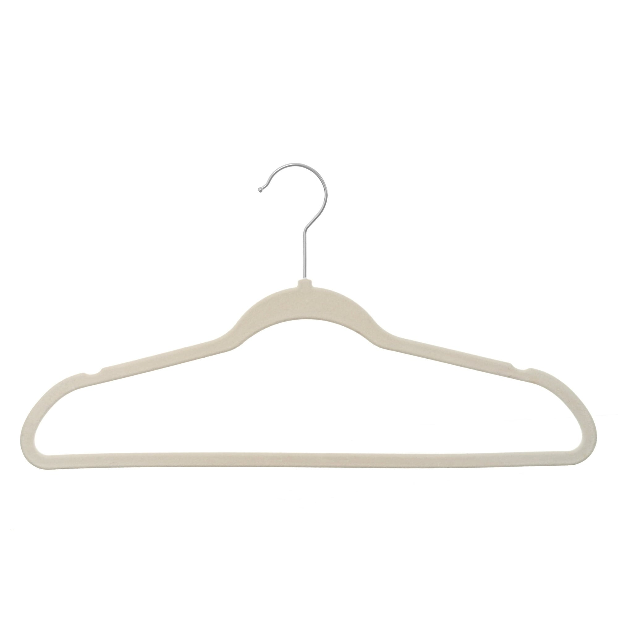 Better Homes & Gardens Velvet Adult Clothing Hangers, Beige, Non-Slip, Space Saving, 30 Count
