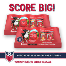 Purina ONE natural wet dog food 6-count variety pack, two-pack view