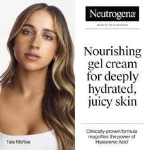 Neutrogena nourishing gel cream for deeply hydrated, juicy skin panel