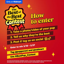 Dog treat contest poster with “How to enter” instructions