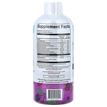 Supplement Facts label on liquid supplement bottle, Berry Dream flavor