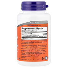 NOW Foods SAMe 200 mg veg capsules bottle, supplement facts back label