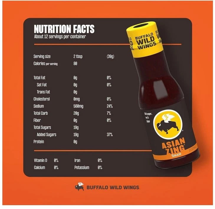 Buffalo Wild Wings Asian Zing Sauce, 12 fl. oz.,