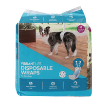 Disposable dog wrap pack, size M, 12 count, for male dogs