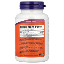 NOW DMAE 250 mg veg capsules bottle back Supplement Facts panel