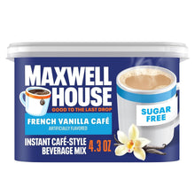 Maxwell House French Vanilla Café instant café-style beverage mix tub, sugar free