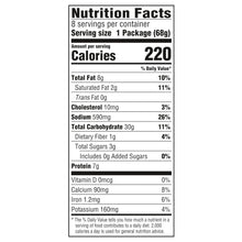 Velveeta shells and cheese nutrition label with calories, fat, sodium, carbs, protein