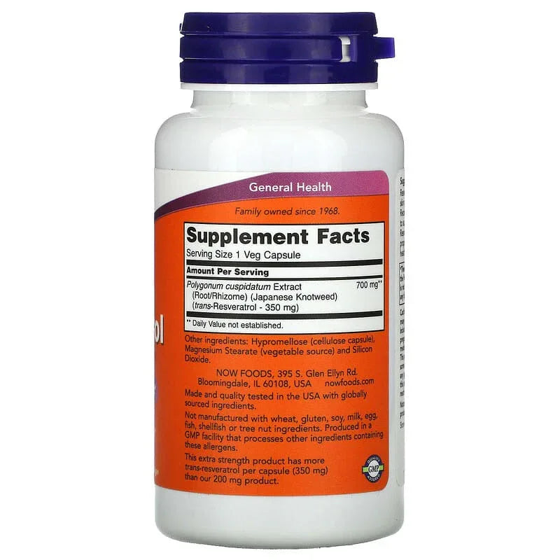 NOW Foods, Resveratrol Veg Capsules - USA MEGA SHOP