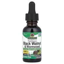 Alcohol-free fluid extract bottle with dropper, Black Walnut & Wormwood label