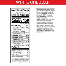 Nutrition Facts panel for White Cheddar baked snack crackers
