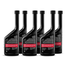 Fuel system cleaner bottles, black with rear label and red stripe