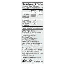 BioGaia Protectis Baby probiotic drops supplement facts label on back of box