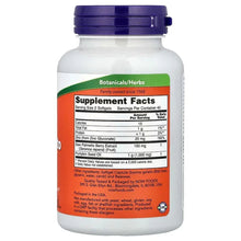 NOW Saw Palmetto Extract back label with Supplement Facts table on bottle