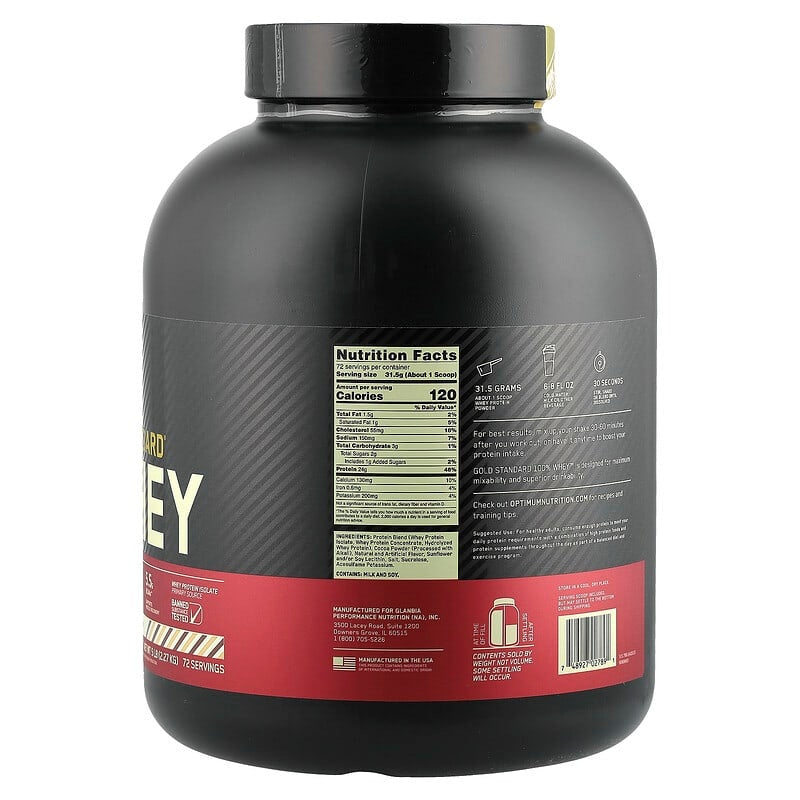 Optimum Nutrition, Gold Standard® 100% Whey Protein, Double Rich Chocolate, 1.98 lb (899 g)