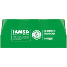 IAMS Proactive Health wet dog food can back with #1 real chicken and veterinarian seal