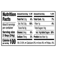 Instant café-style beverage mix nutrition facts panel