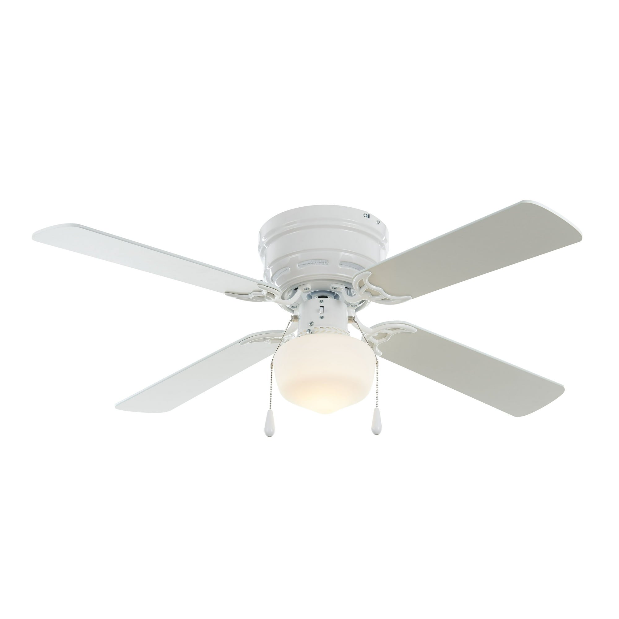 Mainstays 42 inch Hugger Indoor Ceiling Fan with Light Kit, Black, 4 Blades, Reverse Airflow