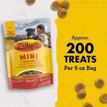 Yellow dog treat pouch panel showing approx. 200 treats per 6 oz bag