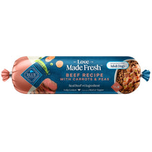 2-pack refrigerated beef recipe dog food roll with carrots and peas, Love Made Fresh