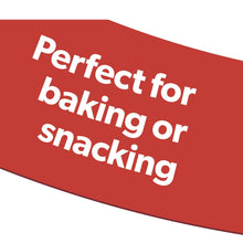 Bag label text: Perfect for baking or snacking