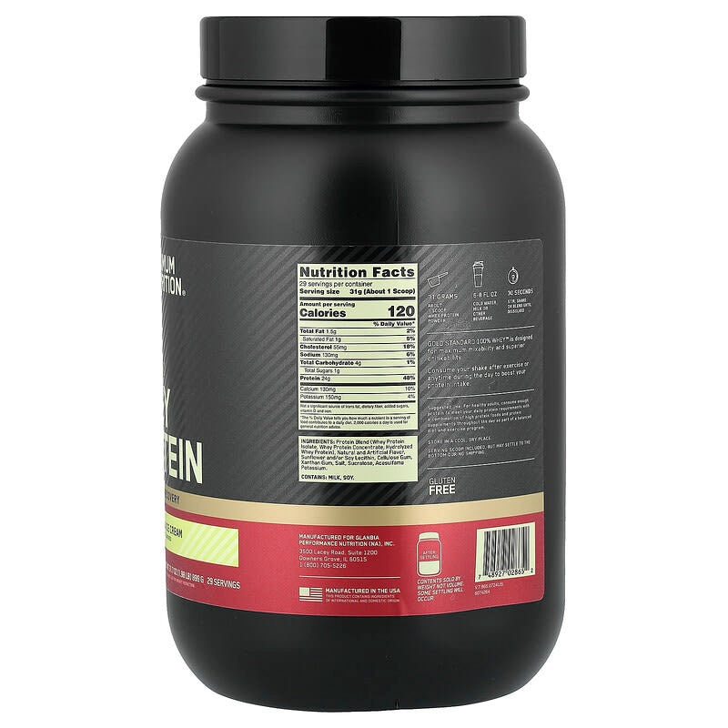 Optimum Nutrition, Gold Standard® 100% Whey Protein, Double Rich Chocolate, 1.98 lb (899 g)