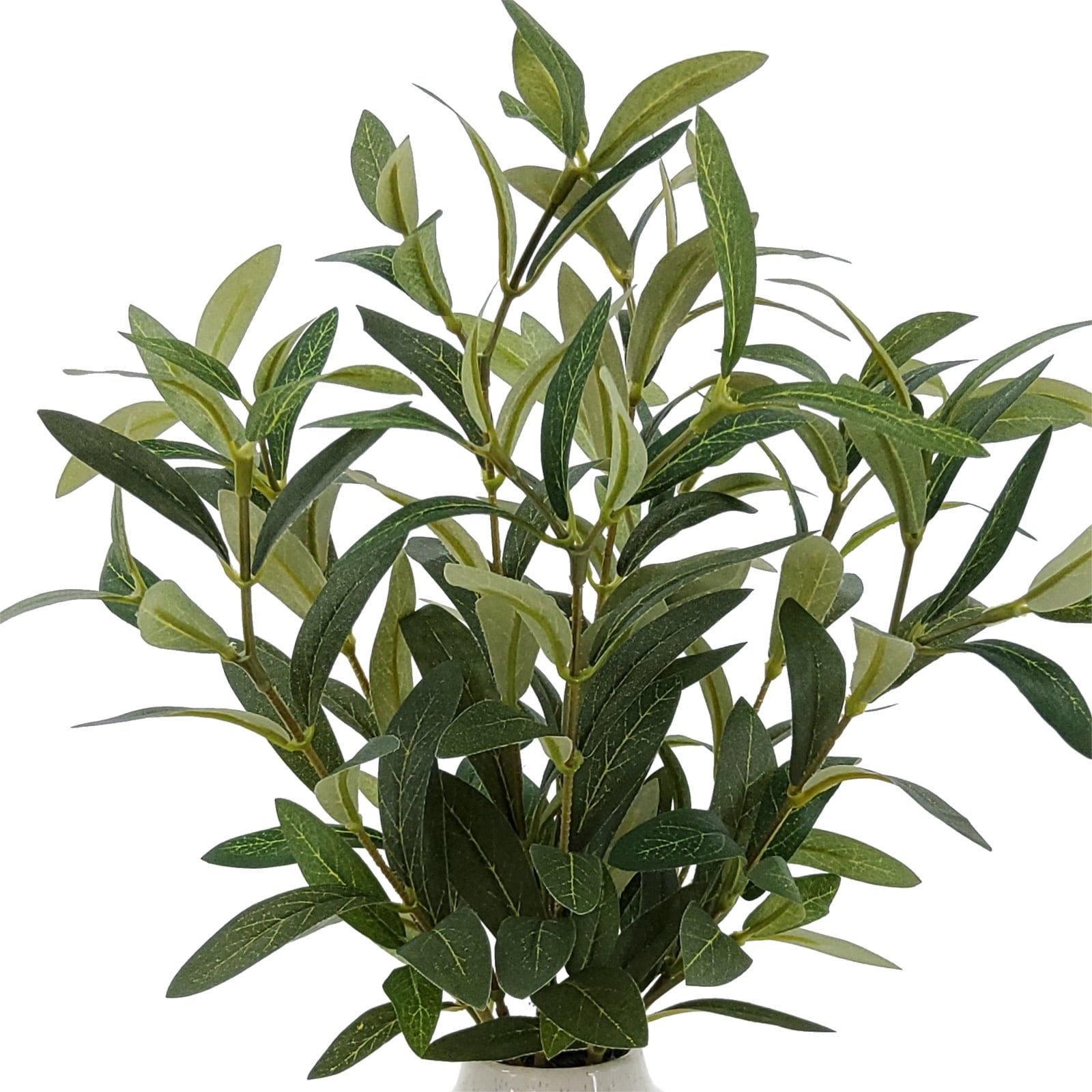 Better Homes & Gardens 14" Indoor Artificial Olive Plant in Two-Tone Ceramic Vase