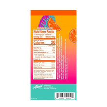 Energy drink mix pack back panel with Nutrition Facts, Orange Kiss
