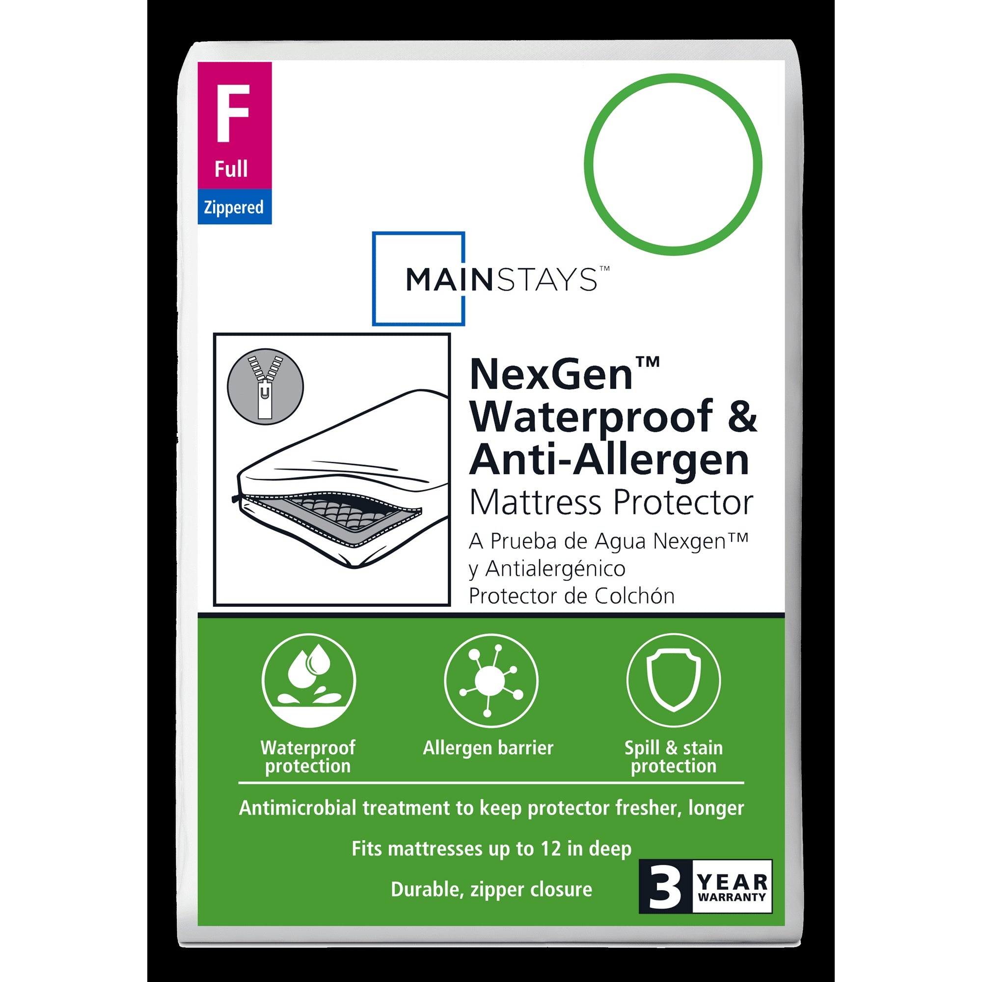 (2 pack) NexGen Waterproof Zippered Mattress Protector Mainstays