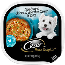 Cesar Home Delights chicken & vegetables dinner in sauce dog food tray