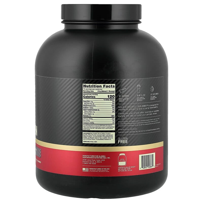 Optimum Nutrition, Gold Standard® 100% Whey Protein, Double Rich Chocolate, 1.98 lb (899 g)