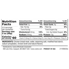 Nutrition facts for canned chicken breast: 60 calories per 2 oz serving