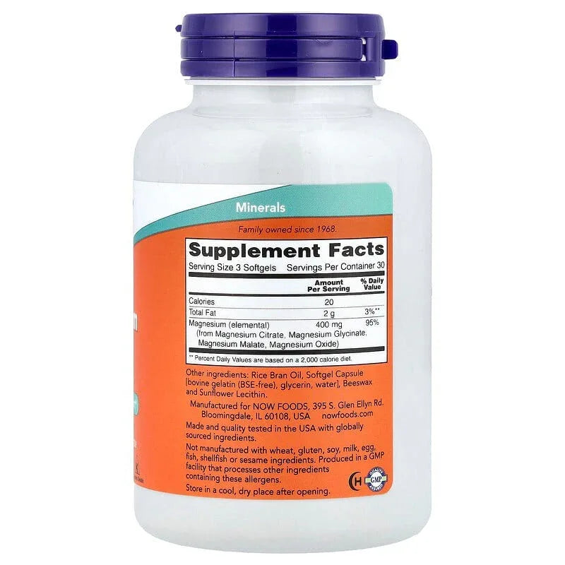 NOW Foods, Magnesium Citrate Softgels (133 mg per Softgel) - USA MEGA SHOP