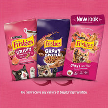 Purina Friskies Gravy Swirlers dry cat food bags, variety pack