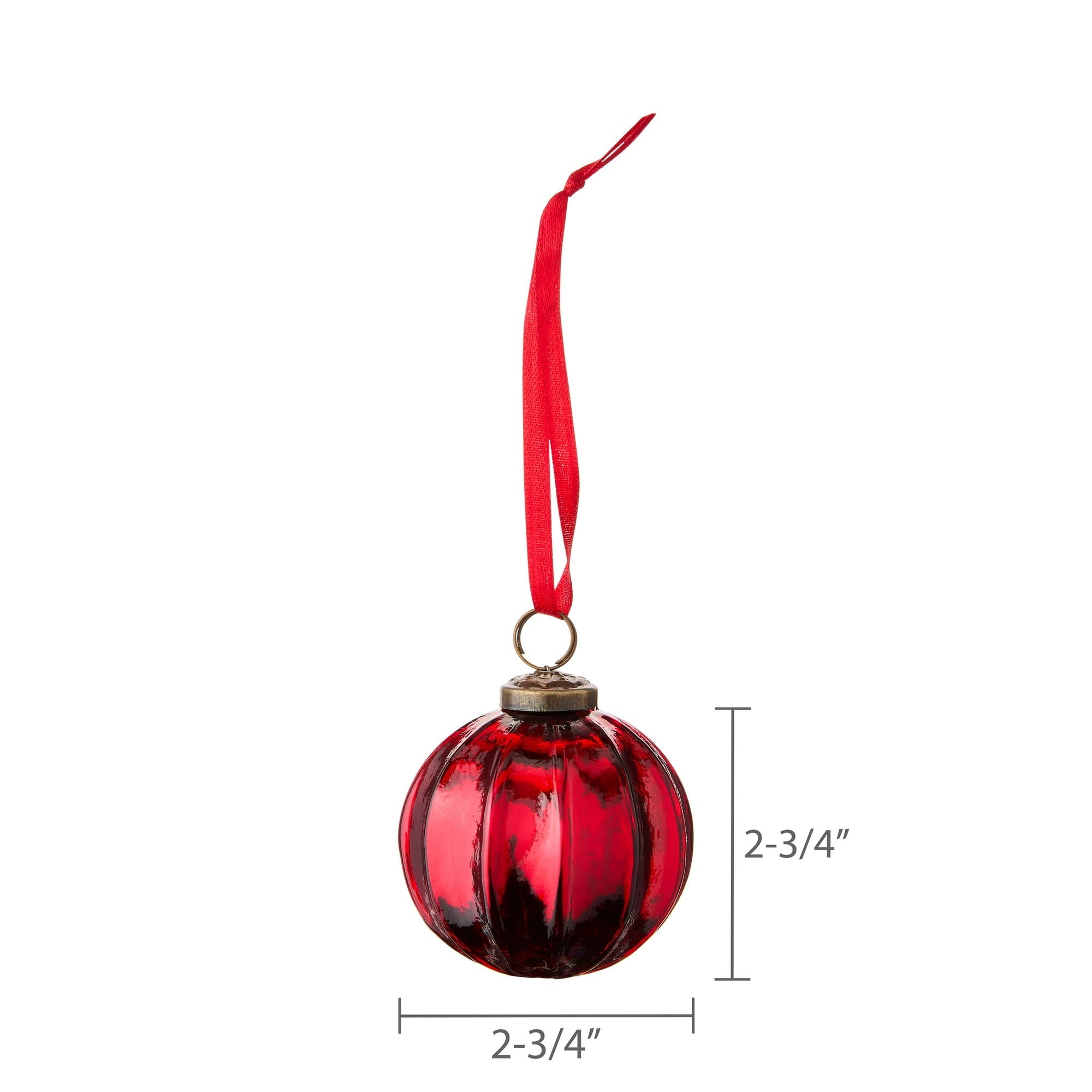 6 Count Red Glass Ball Christmas Ornaments, 3", by Holiday Time