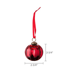 6 Count Red Glass Ball Christmas Ornaments, 3", by Holiday Time