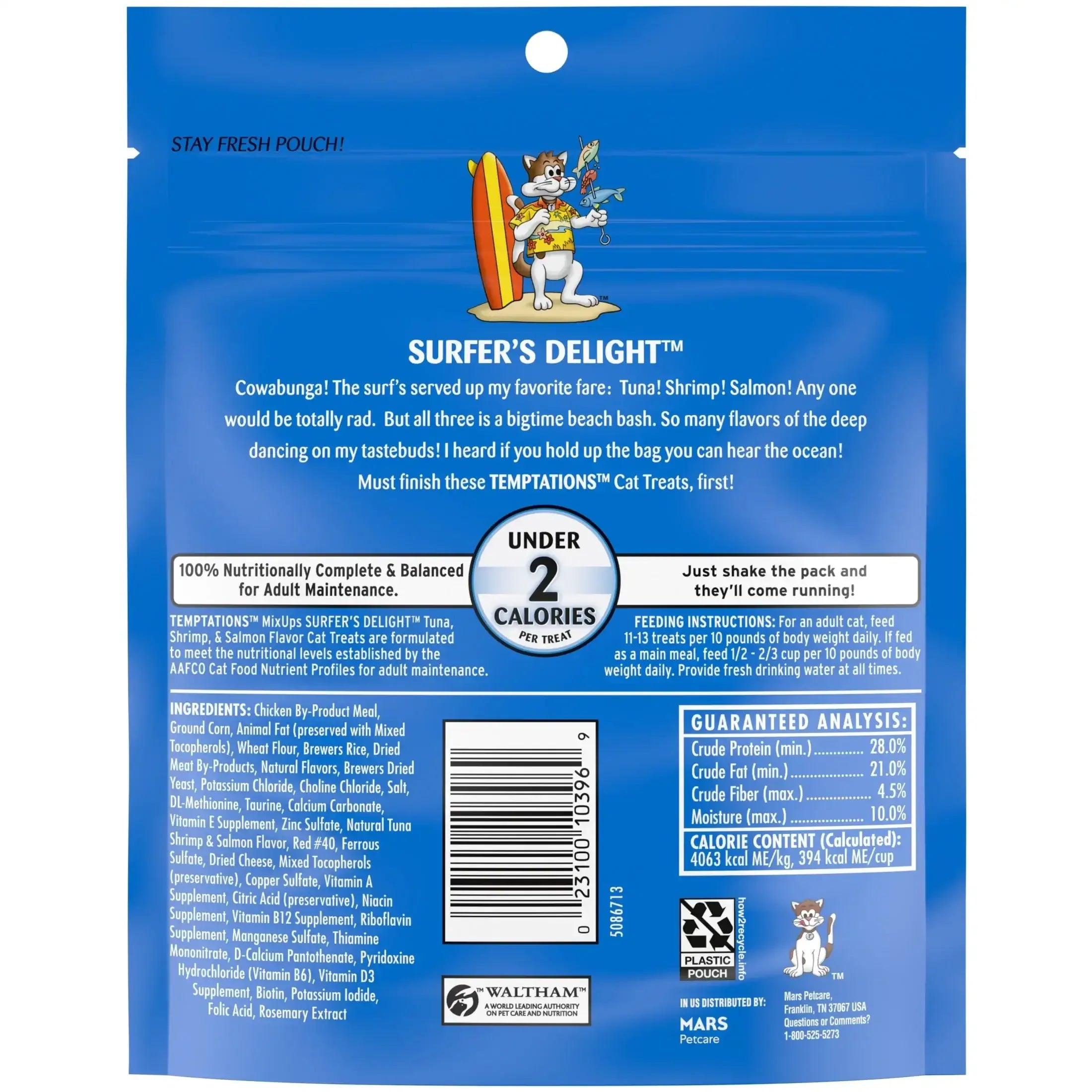 Temptations Mixups Surfer'S Delight Flavor Crunchy And Soft Cat Treats - USA MEGA SHOP