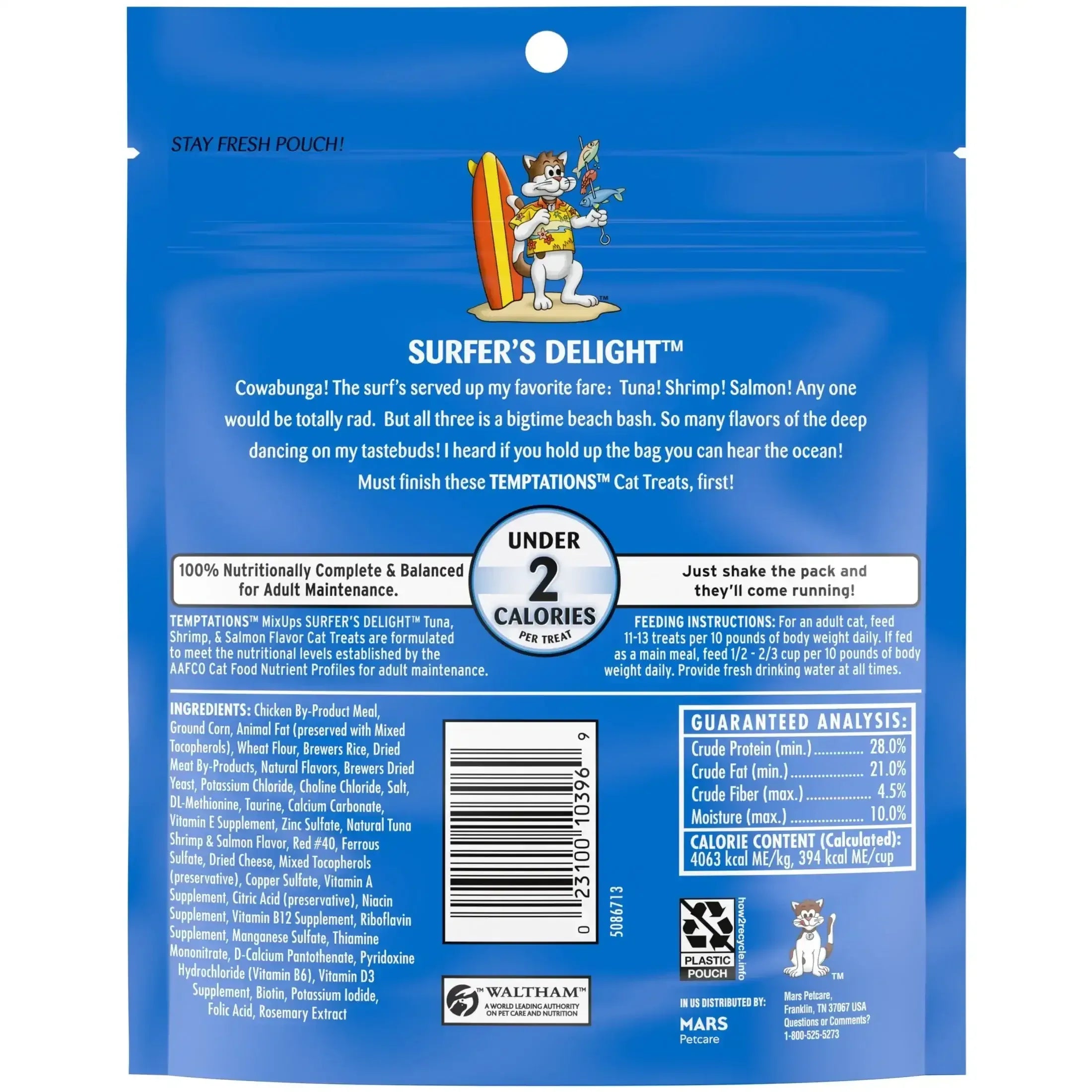Temptations Mixups Surfer'S Delight Flavor Crunchy And Soft Cat Treats