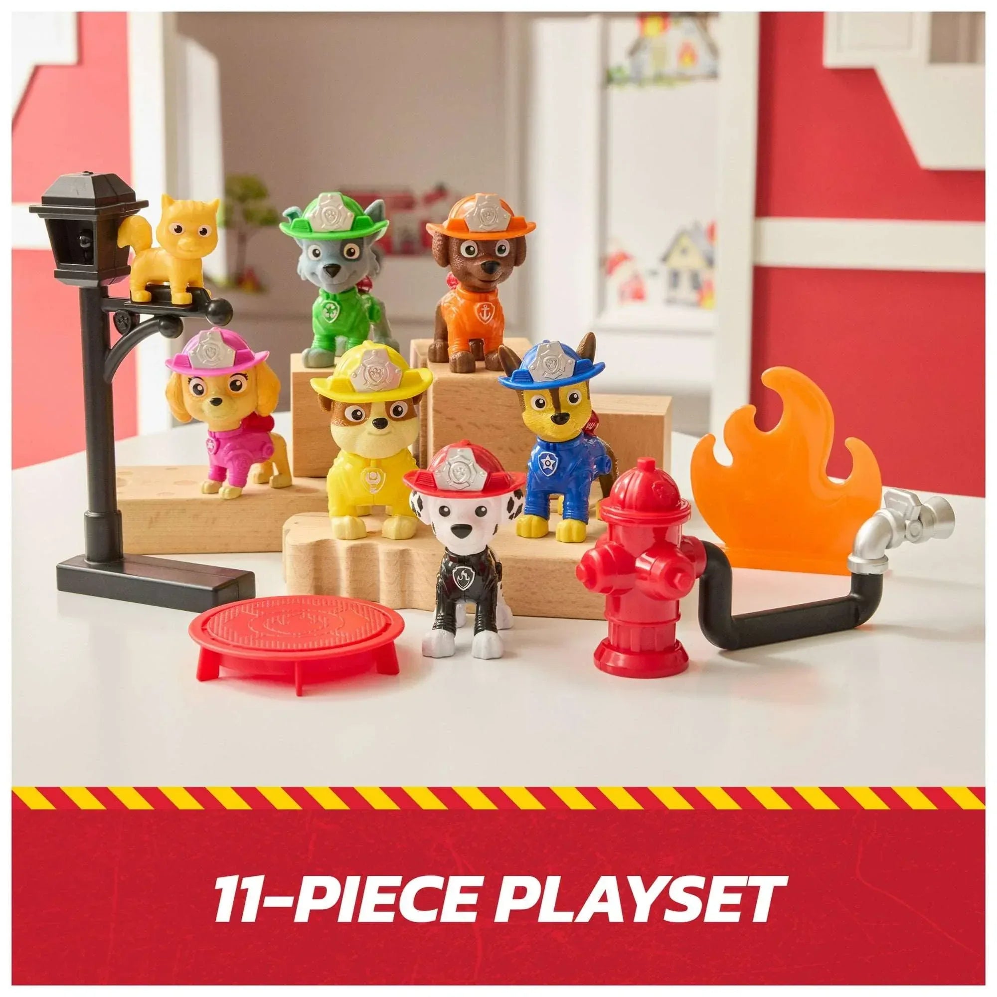 PAW Patrol Fire Rescue Mission Set - Chase, Marshall, Skye, Rubble, Rocky & Zuma Figures for Kids 3+ - USA MEGA SHOP