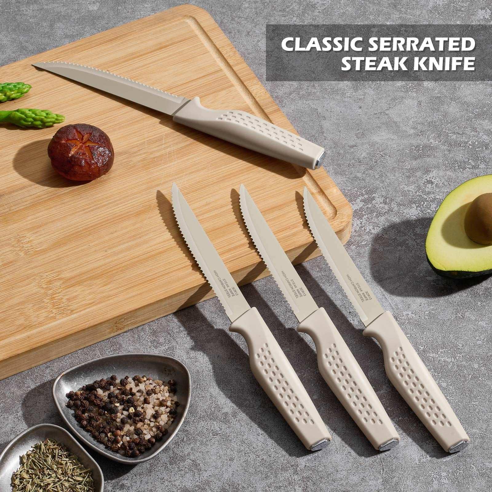 Vesteel Knife Block Set for Kitchen, 15-Piece High Carbon Stainless Steel Knives Set with Ergonomic Handle, Ultra-sharp & Rust Resistant - USA MEGA SHOP