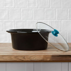 Mainstays Corsair Blue 6 Quart Oval Slow Cooker with Glass Lid