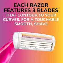 Three-blade women’s razor cartridge with white head
