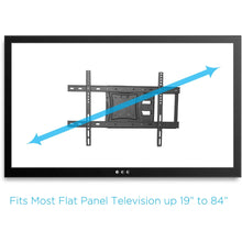 Full-motion TV wall mount kit, black articulated bracket with VESA mounting plate