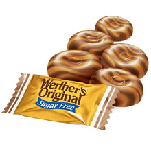Sugar-free caramel chocolate hard candies with small wrapped pieces