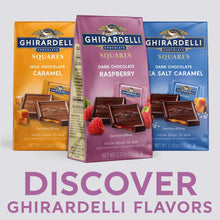 Assorted chocolate squares boxes in dark raspberry and other flavors