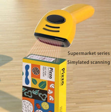 Yellow handheld toy scanner for kids pretend play cash register
