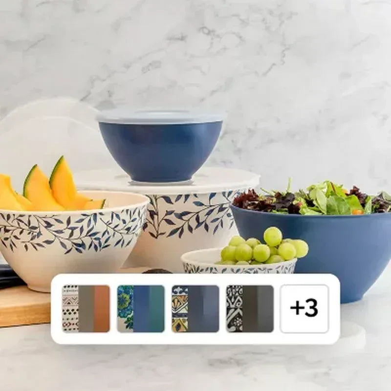 Member'S Mark 10-Piece Bamboo Melamine Mixing Bowls with Lids Set (Assorted Colors)