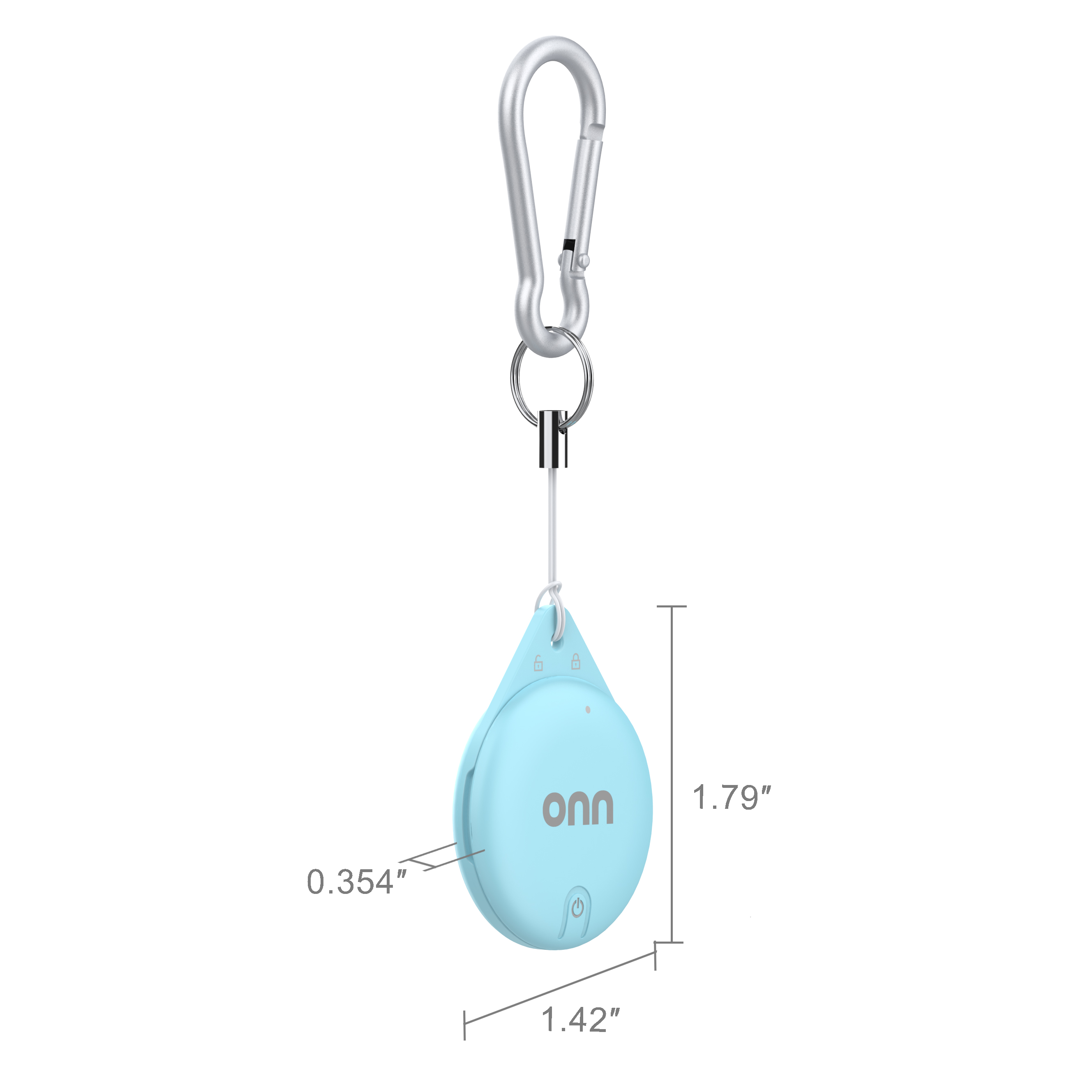 onn Wireless Item Locator 2-Pack, MFi Certified, Blue