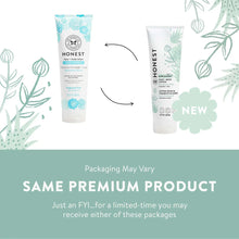 Baby face and body lotion tubes, white with green botanical pattern, two-pack view
