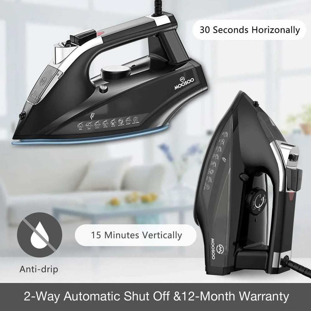 Moosoo Steam Iron 1800W Dry Iron Lightweight Anti-drip Iron with Auto-Off, ST1800 - USA MEGA SHOP
