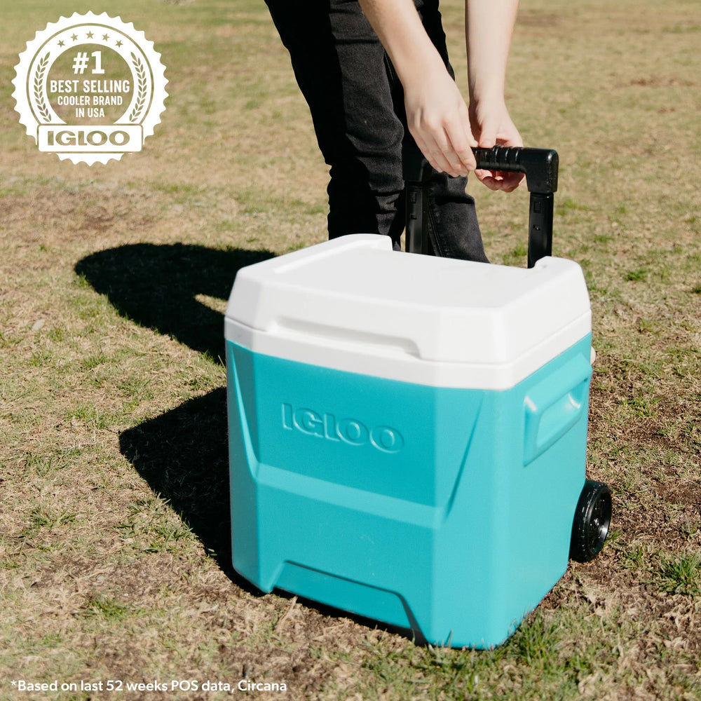 Igloo 16 QT Laguna Hard Sided Ice Chest Cooler with Wheels, Aqua Blue - USA MEGA SHOP